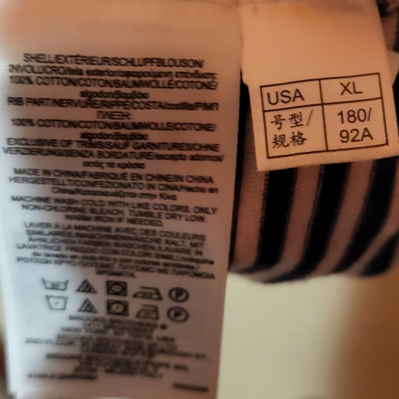 Brooks Brothes Striped V-Neck Pink & Blue Short Sleeve Women's Shirt Size XL - Picture 3 of 5